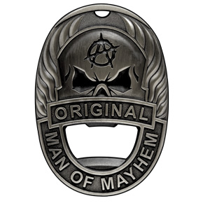 Man of Mayhem - Magnetic Bottle Opener Badge